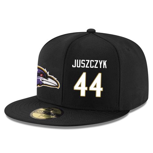 NFL Baltimore Ravens #44 Kyle Juszczyk Stitched Snapback Adjustable Player Hat - Black/White